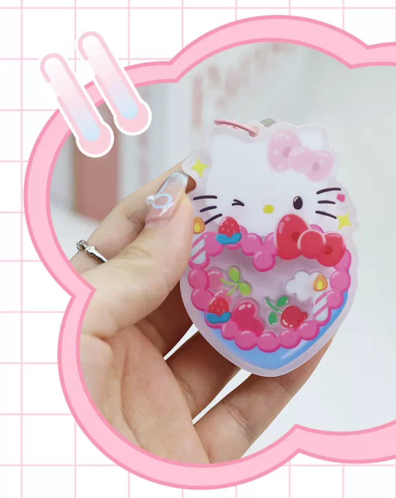 Sanrio Characters 50th Anniversary Acrylic Shake Shake Keychain Series | Hello Kitty My Melody Kuromi Cinnamoroll Pompompurin Pochacco - Kawaii Decoration Collectable Toys Toy Collection