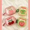 かわいいフルーツいちごサクランボ青りんご桃イラスト AirPods AirPodsPro AirPods3 ケース 緑 黄色 ピンク