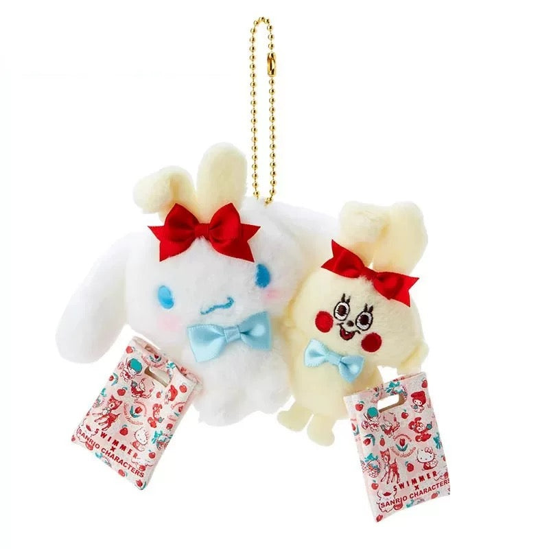 Japan Sanrio x Swimmer Shopping Friends Limited Edition Keychain | Hello Kitty My Melody Kuromi Cinnamoroll Pompompurin Pochacco  - Mini Plush Doll 10cm Keychain