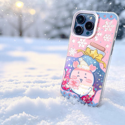 Japanese Cartoon ChiiKawa Winter Star Wish Laser Case | Chiikawa Hachiware Usagi Momonga Furuhonya 5 Styles - iPhone Case 11 12 13 14 15 16 16e 17 17e 18 Pro Promax