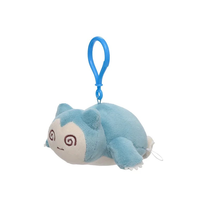 Japan Cartoon Pokemon Center Exhausted Version Keychain | Gengar Dragonite Snorlax Pikachu Scorbunny Togekiss Larvitar Poliwhirl Spinda Max Revive - Mascot Mini Plush Doll