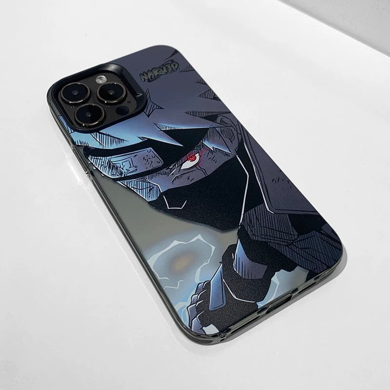 Japanese Anime Naruto Ninja | Laser Kakashi - iPhone Case 7 8 PLUS XS XR X 11 12 13 14 15 16 Pro Promax SE3 SE2 KawaiiGiftLand