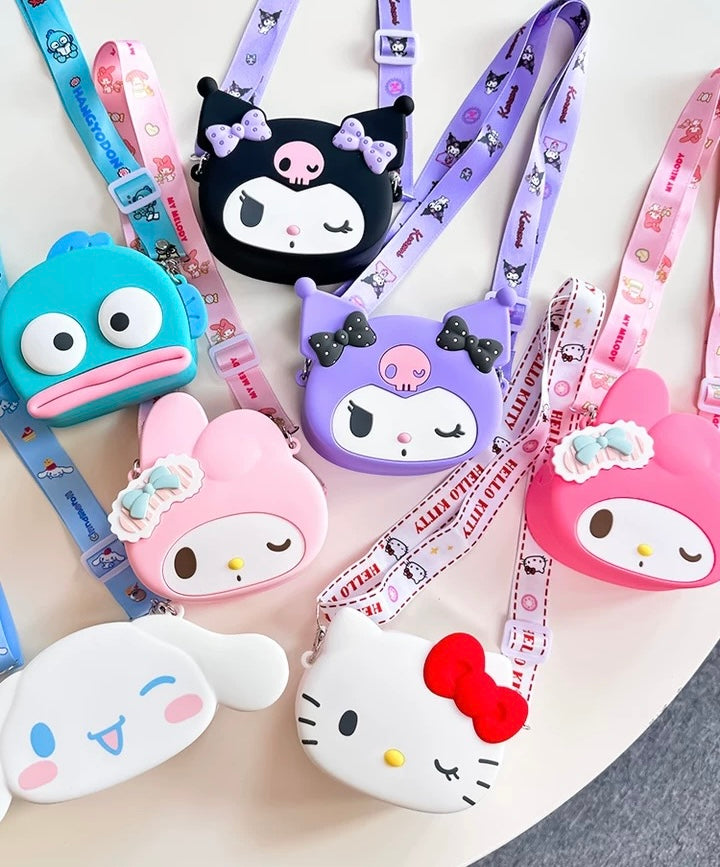 Japan Sanrio Silicon Bag | Hello Kitty My Melody Kuromi Cinnamoroll Pompompurin Pochacco Hangyodon  -  Kawaii Bag Birthday Girlfrend Children Gift