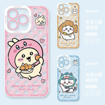 Japanese Cartoon Chiikawa Cosplay Version | ChiiKawa Hachiware Usagi - iPhone Case PLUS SE2 XS XR X 11 12 13 14 15 16 16e 17 17e Pro Promax 12mini 13mini