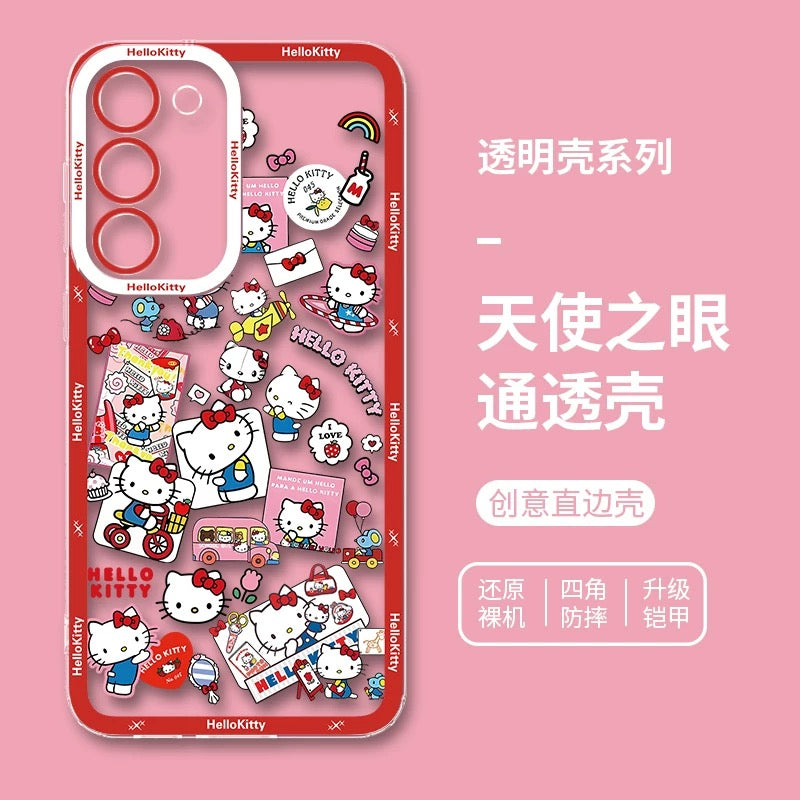 Japanese Cartoon Hello Kitty | Vintage Kitty Red Version - Phone Case Samsung Galaxy S26 S25 S24 S23 S22 S21 FE Ultra Edge