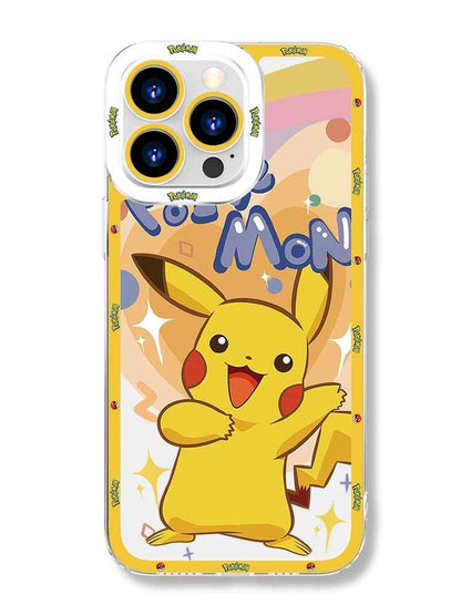 Japan Cartoon Pokemon Happy Party Verison | Pikachu - iPhone Case 6 7 8 PLUS SE2 XS XR X 11 12 13 14 15 16 16e Pro Promax 12mini 13mini