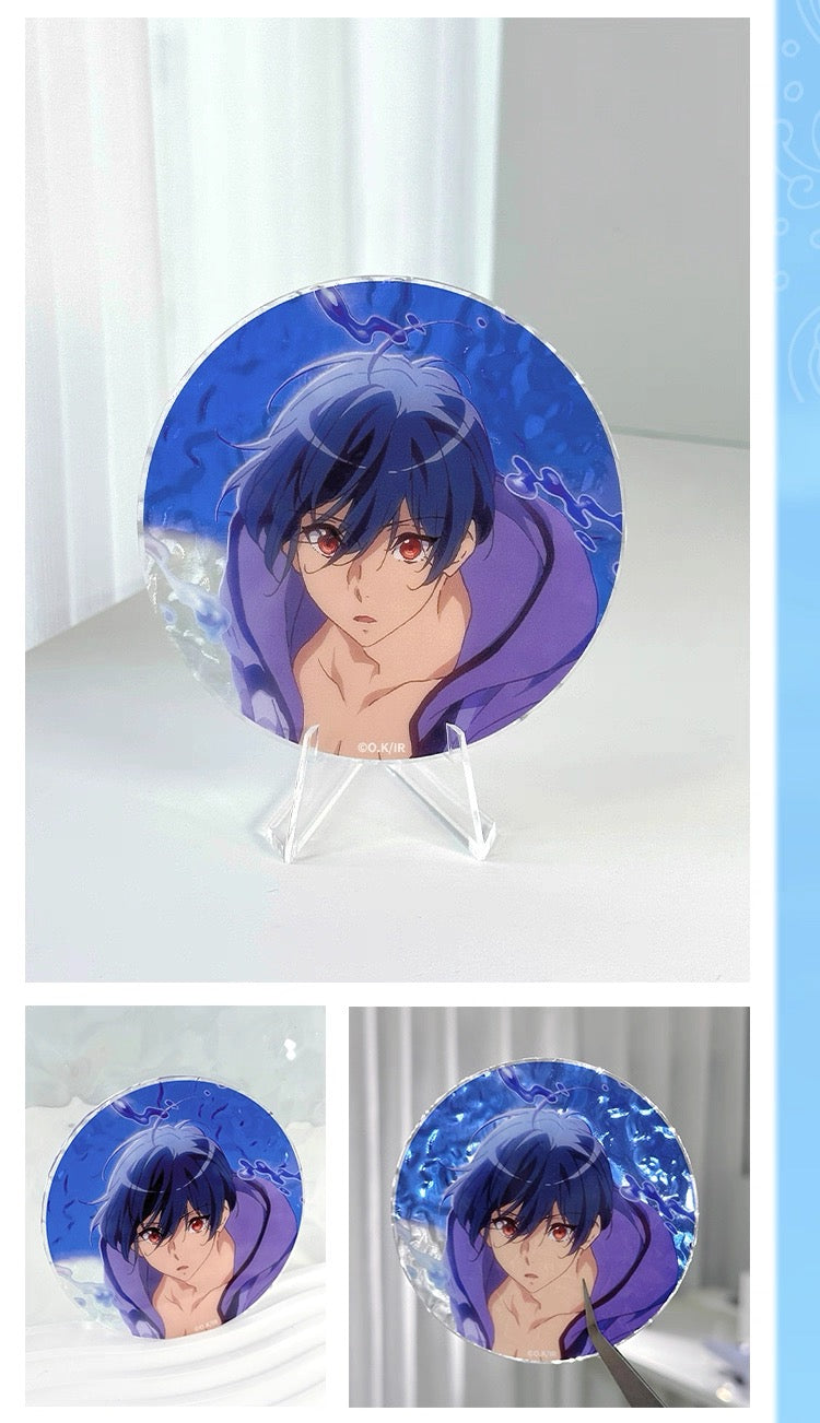 Japanese Anime Free! Iwatobi Swim Club Wave Acrylic Coaster | Haruka Makoto Rin Kirishima Sosuke - Cute Kawaii Item