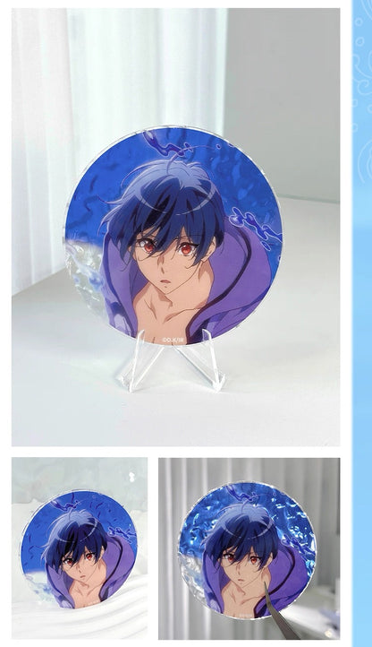 Japanese Anime Free! Iwatobi Swim Club Wave Acrylic Coaster | Haruka Makoto Rin Kirishima Sosuke - Cute Kawaii Item