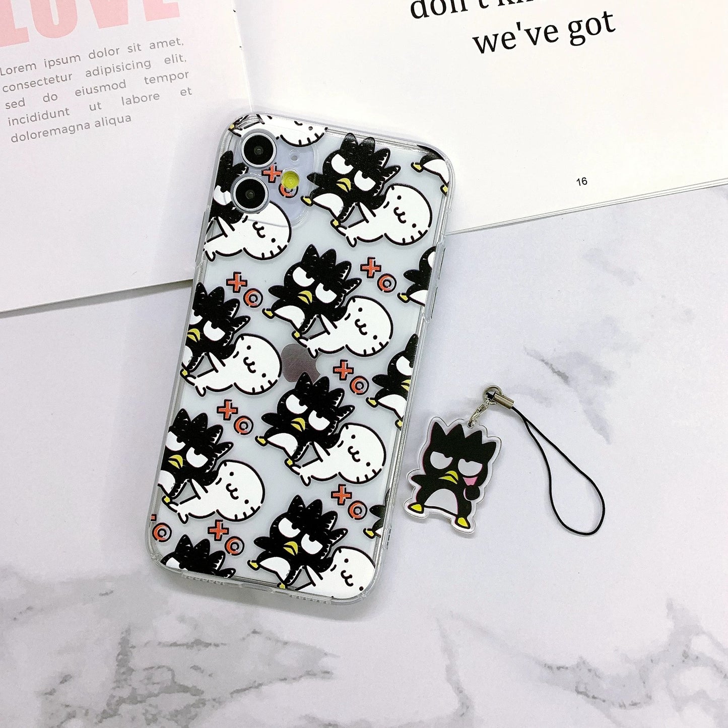 Japanese Cartoon iPhone Case with Strap | Bad Badtz Maru with friends yeah Full Screen - iPhone CasePhone Case  7 8 PLUS SE2 XS XR X 11 12 13 14 15 16 Pro Promax 12mini 13mini