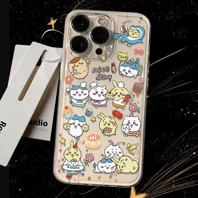Japanese Cartoon Chiikawa Nice Day iPhone Case PLUS SE2 XS XR X 11 12 13 14 15 16 17 Pro Promax 12mini 13mini KawaiiGiftLand