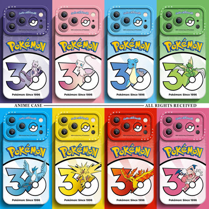 Japanese Cartoon Pokemon Silicone Case Pokemon 30 Anniversary Version Part7 | Mewtwo Mew Lapras Scyther Articuno Zapdos Moltres Mr Mime 8 Styles - iPhone Case PLUS SE2 XS XR X 11 12 13 14 15 16 16e 17 17e Pro Promax 12mini 13mini