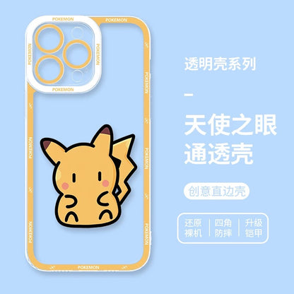 Japan Cartoon Pokemon Simple Cute Drawing | Pikachu Gible Bulbasaur Squirtle Snoriax Psyduck Jigglypuff Charmander- iPhone Case PLUS SE2 XS XR X 11 12 13 14 15 16 16e 17 17e Pro Promax 12mini 13mini