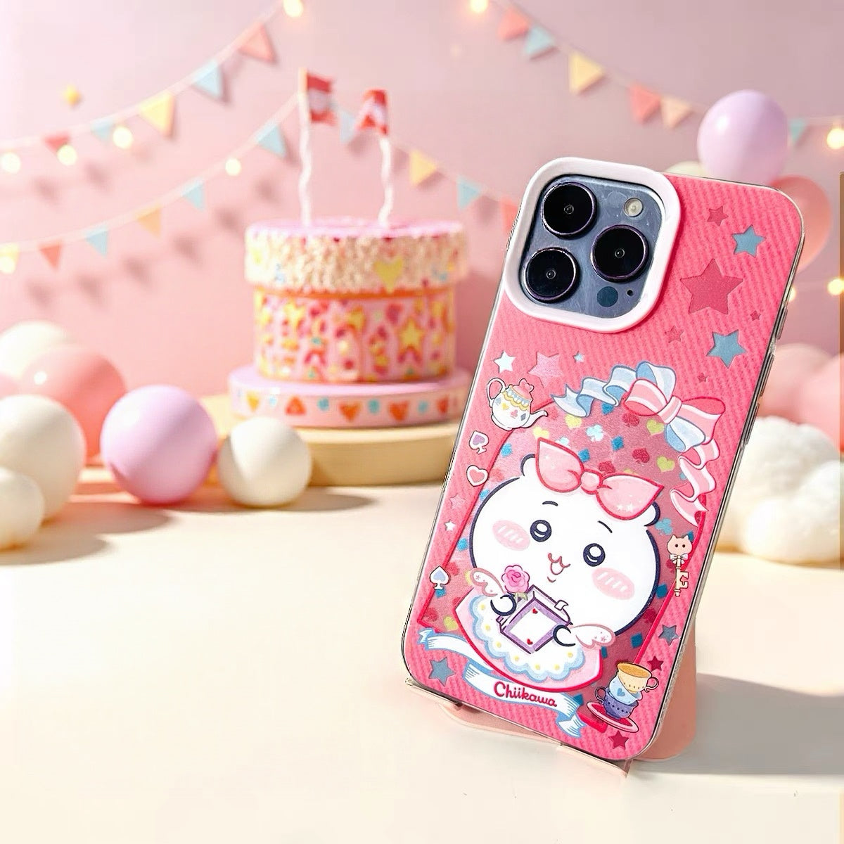 Japanese Cartoon ChiiKawa Happy Amusement Park Laser Case | Chiikawa Hachiware Usagi Momonga Shisa Crab - Phone Case Samsung Galaxy S26 S25 S24 S23 S22 S21 FE Ultra Edge