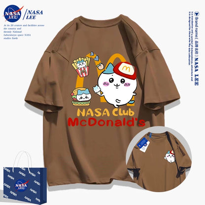 Japanese Cartoon ChiiKawa Casual Style T-Shirt Series | Hachiware FastFood Front & Back - Kawaii Fashion Items