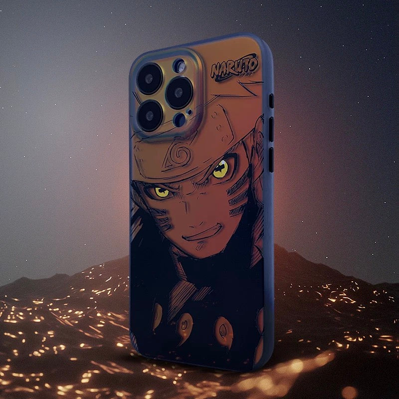 Japanese Anime Naruto Ninja Naruto Shippuuden | Laser Naruto Kurama - iPhone Case 7 8 PLUS SE2 XS XR X 11 12 13 14 15 16 Pro Promax SE3 SE2