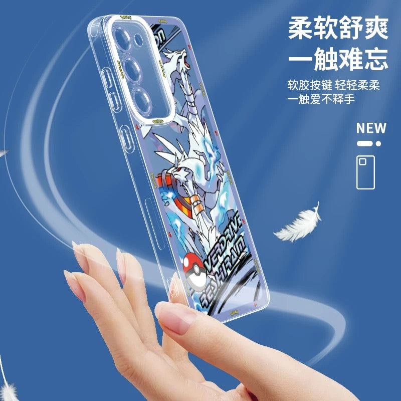Japan Cartoon Pokemon Mega Evolution Anime | Dialga Kyurem Palkia Reshiram Zekrom - Phone Case Samsung Galaxy S26 S25 S24 S 23 S22 S21 FE Ultra Edge