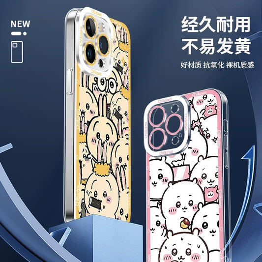 Japanese Cartoon Chiikawa Full Sceen | Chiikawa Hachiware Usagi Momonga Kurimanju - iPhone Case PLUS SE2 XS XR X 11 12 13 14 15 16 16e 17 17e Pro Promax 12mini 13mini