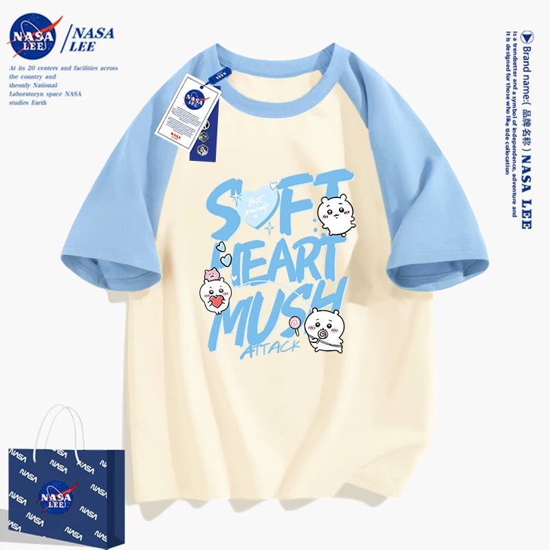 Japanese Cartoon ChiiKawa Casual Style T-Shirt Series | Chiikawa Soft Heart Mush Attack - Kawaii Fashion Items