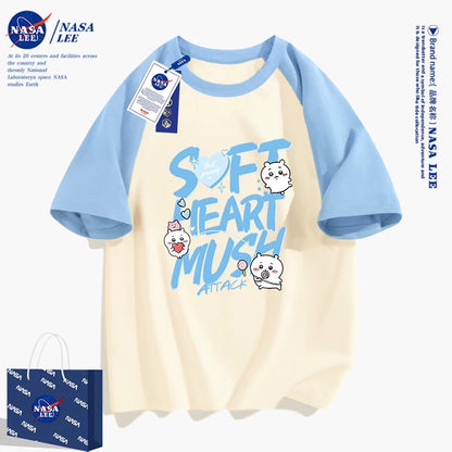 Japanese Cartoon ChiiKawa Casual Style T-Shirt Series | Chiikawa Soft Heart Mush Attack - Kawaii Fashion Items