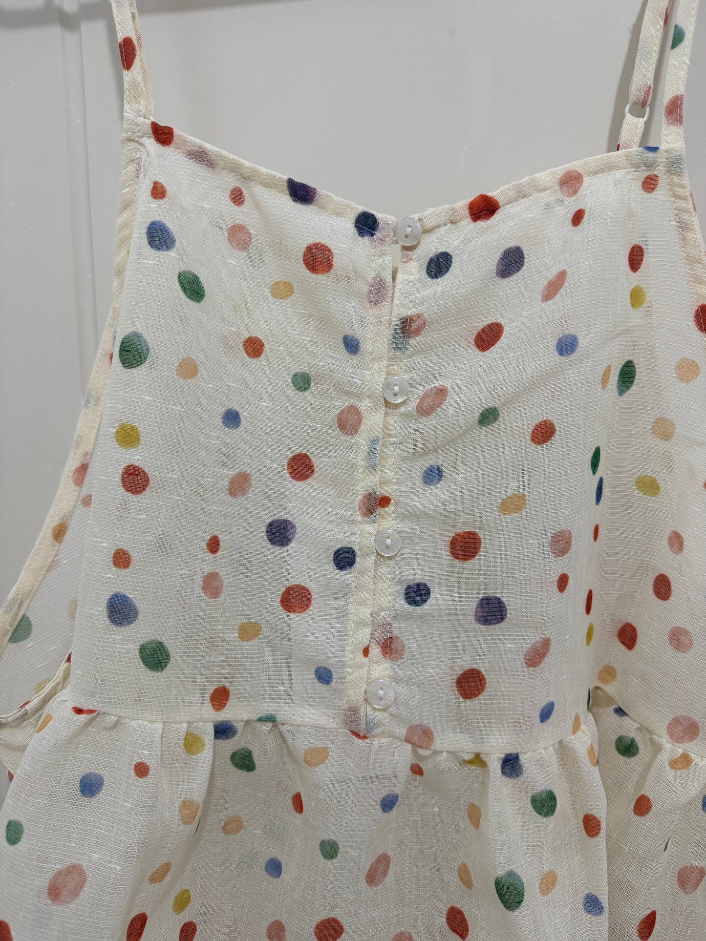 Japanese Fashion Cute Style Mori Series | Colourful Dots Tank Top - Kawaii Fashion Items