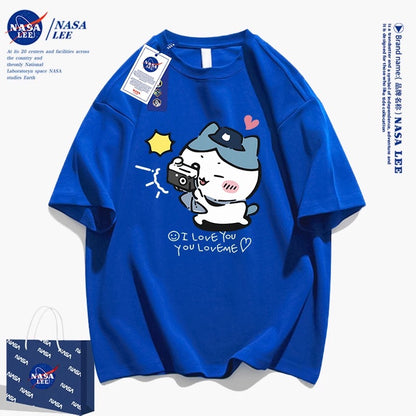 Japanese Cartoon ChiiKawa Casual Style T-Shirt Series | Hachiware Happy Picnic with Camera - Kawaii Fashion Items