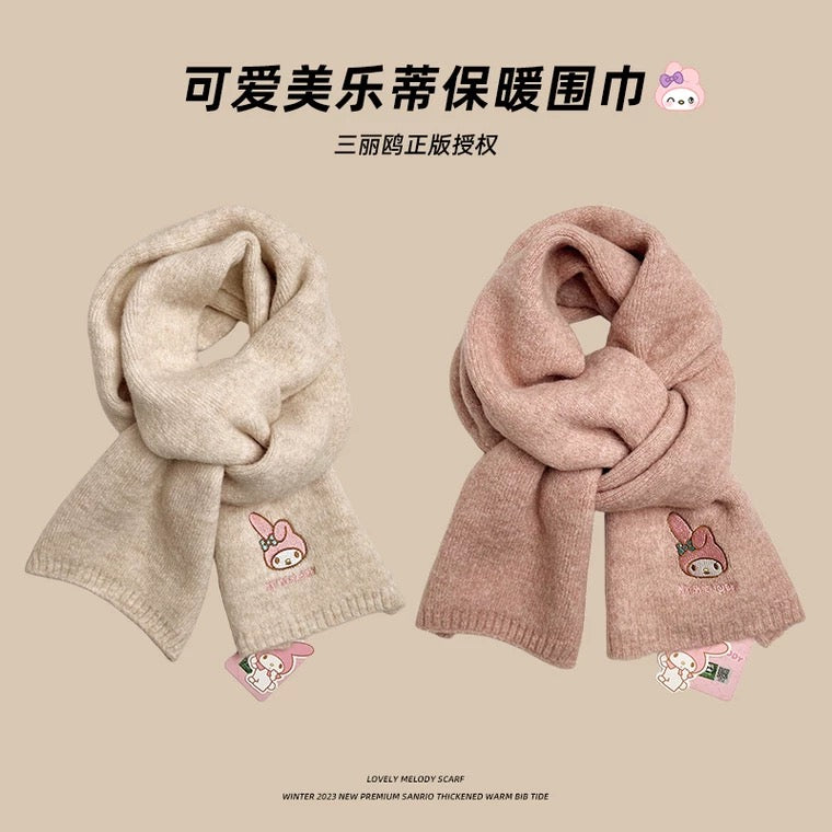  Sanrio Simple Design Warm Scarf | My Melody - Made with Wool Autumn Winter Accessories Fashionable 