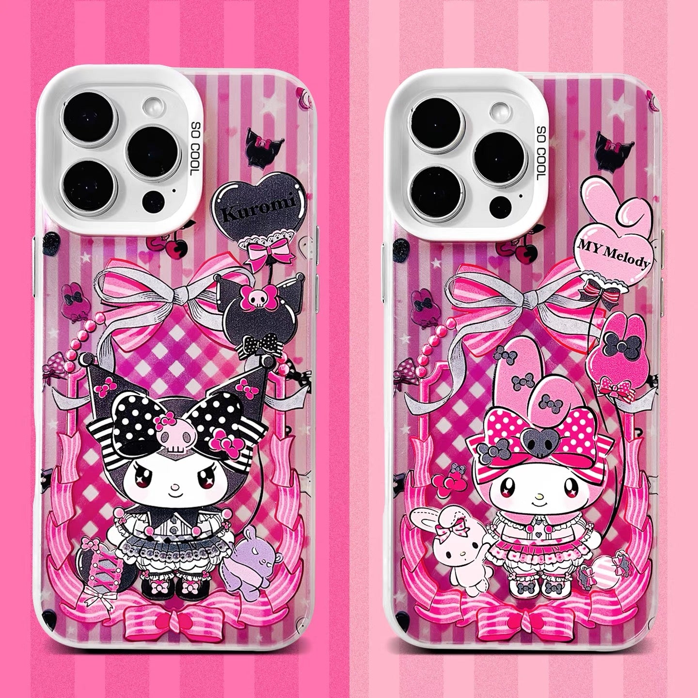 Japanese Cartoon Sanrio Circus Lolita Laser Case | My Melody Kuromi 3 Styles - iPhone Case 11 12 13 14 15 16 16e 17 17e Pro Promax