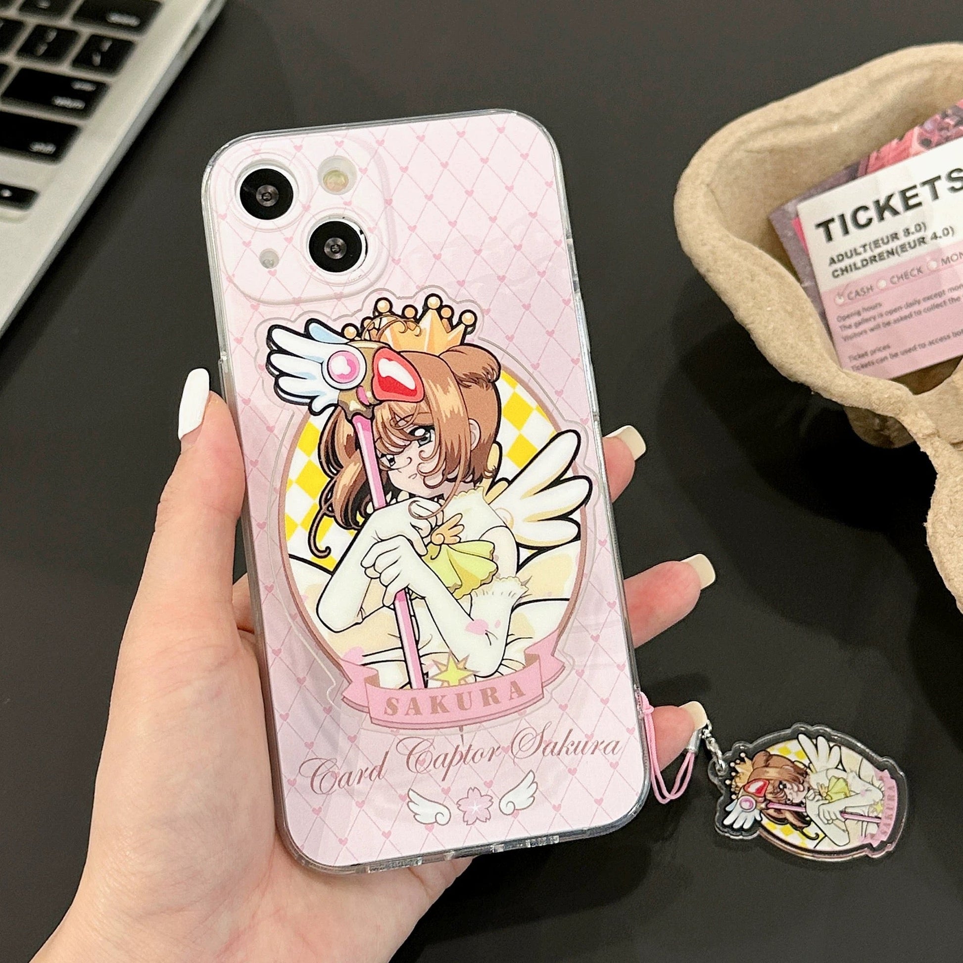 Japanese Cartoon Cardcaptor Sakura | Sakura & Kero Chan - iPhone Case 7 8 PLUS SE2 XS XR X 11 12 13 14 15 16 Pro Promax 12mini 13mini KawaiiGiftLand
