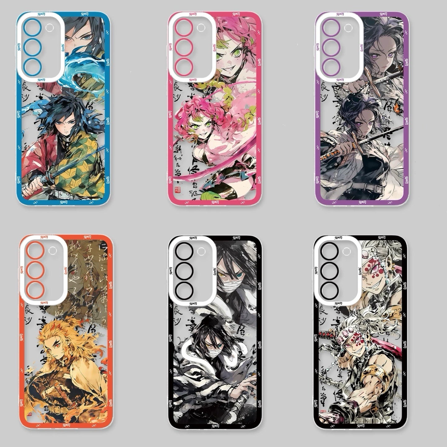 Japanese Anime Kimetsu no Yaiba Demon Slayer Fighting Drawing Style | Giyuu Uzui Obanai Rengoku Mitsuri Shinobu - Phone Case Samsung Galaxy S26 S25 S24 S23 S22 S21 FE Ultra Edge