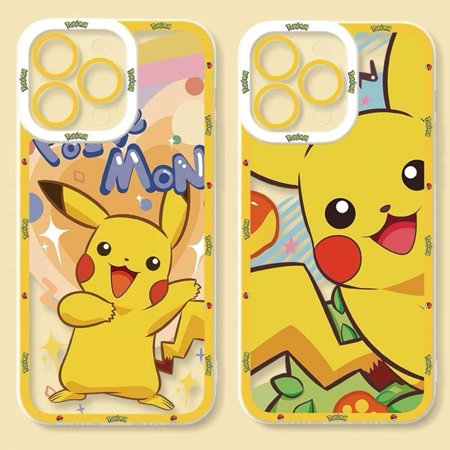 Japan Cartoon Pokemon Happy Party Verison | Pikachu - iPhone Case 6 7 8 PLUS SE2 XS XR X 11 12 13 14 15 16 16e Pro Promax 12mini 13mini