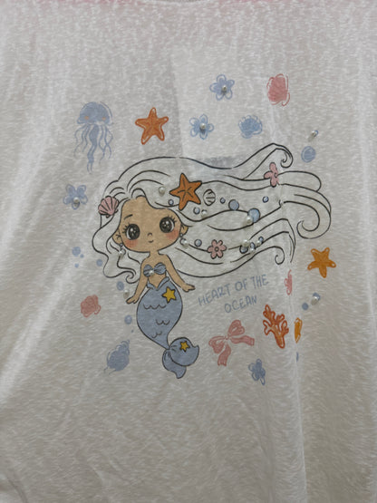 Korean Fashion Cute Animals Style Long-sleeved Sun Protection T-Shirt Series | Little Girl Yuk Mermaid with Pearl change colour under Sun- Kawaii Fashion Items