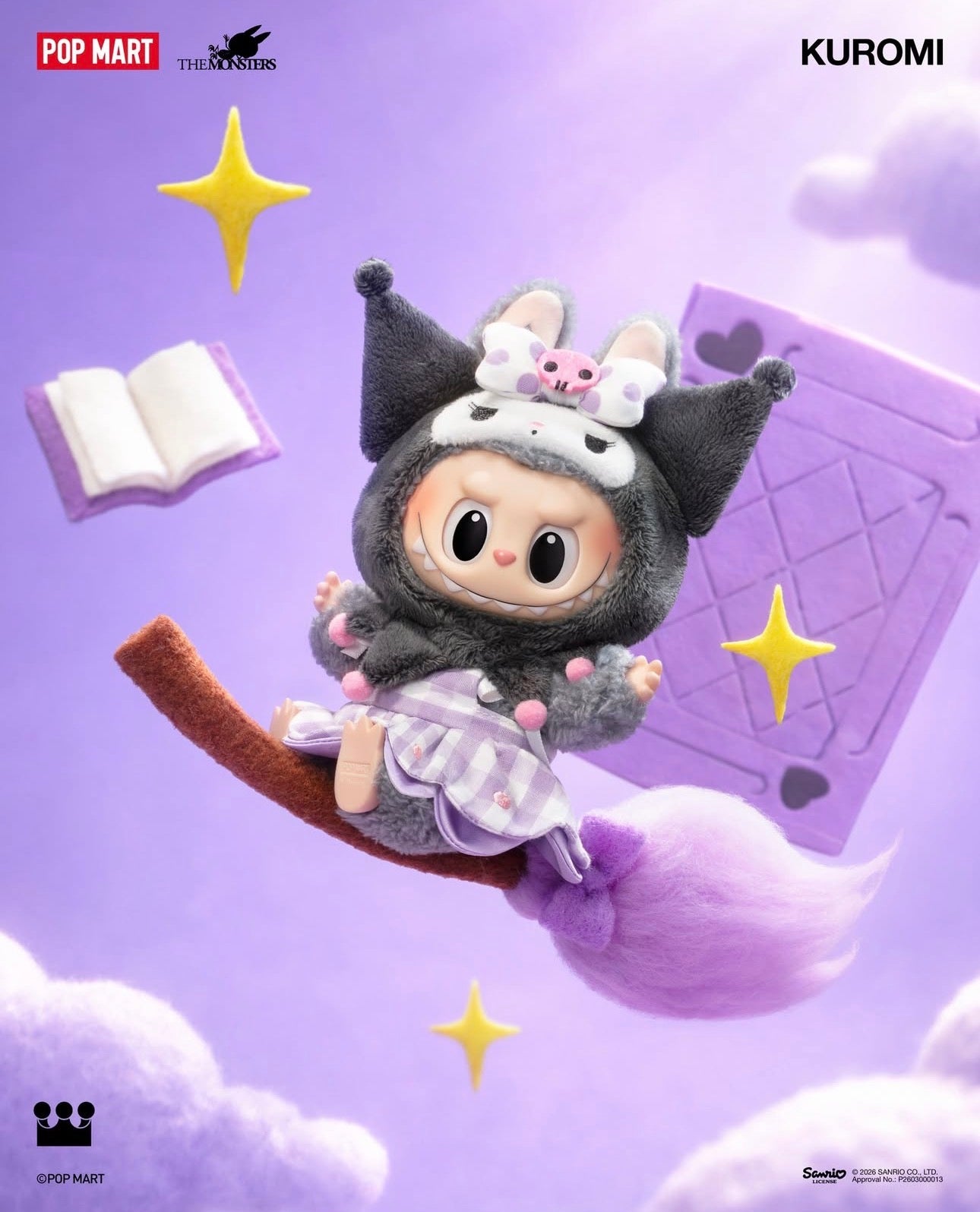 Popmart The Monster X Sanrio Characters Part 5 Series Limited Edition | Labubu Vinyl Face Plush Doll Figure Keychain - 15cm Kasing Lung Zimomo Labubu Toy Collection