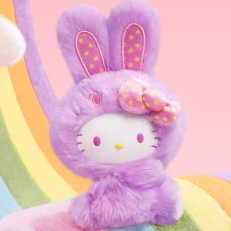 TOPTOY x Sanrio Hello Kitty | Rainbow Rabbit Series - Plush Vinly Keychain Pendant Blind Box
