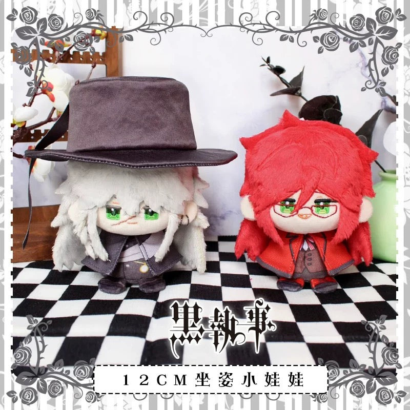 Japanese Anime Black Butler Kuro Shitsuji Sitting Keychain | Undertaker Grelle Sutcliff Cute Kawaii 12cm Doll - Cute Kawaii Item