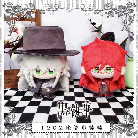Japanese Anime Black Butler Kuro Shitsuji Sitting Keychain | Undertaker Grelle Sutcliff Cute Kawaii 12cm Doll - Cute Kawaii Item