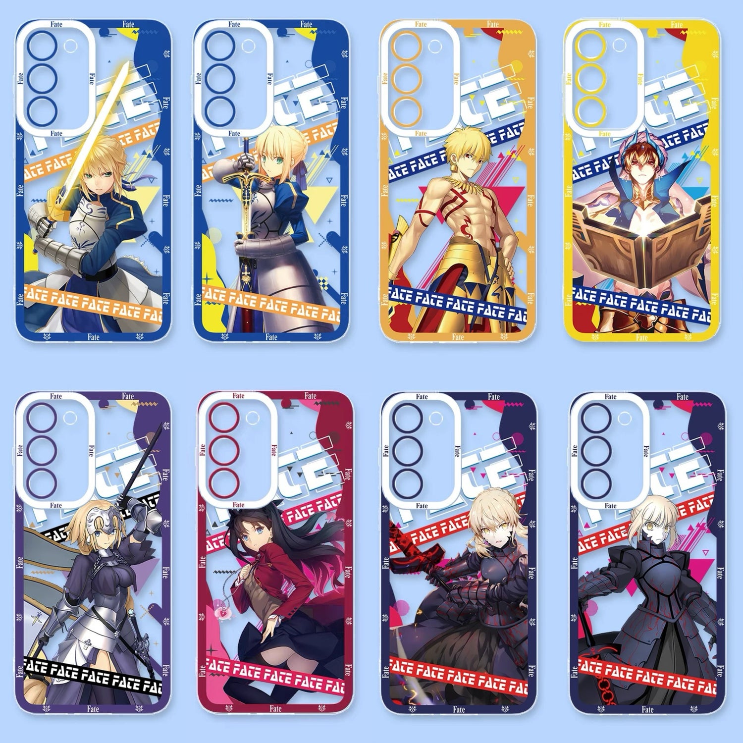 Japanese Anime Fate Stay Night | Artoria Pendragon Saber Gilgamesh Joan Tohsaka Rin - Phone Case Samsung Galaxy S26 S25 S24 S23 S22 S21 FE Ultra Edge