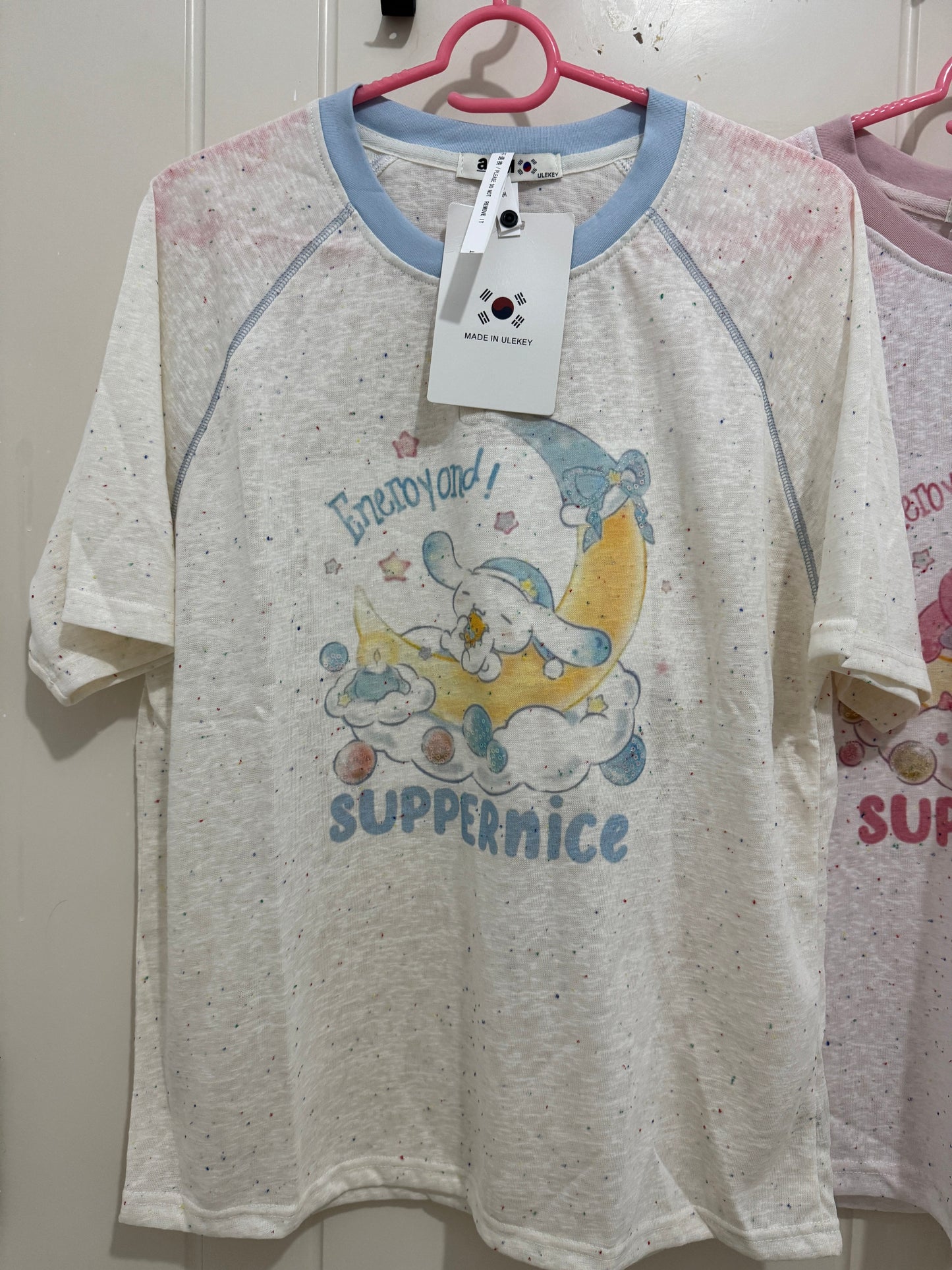 Korean Fashion Cute Cartoon Style T-Shirt Series | Bling Bling Embroidery Sweet Dream My Melody Cinnamoroll - Kawaii Fashion Items