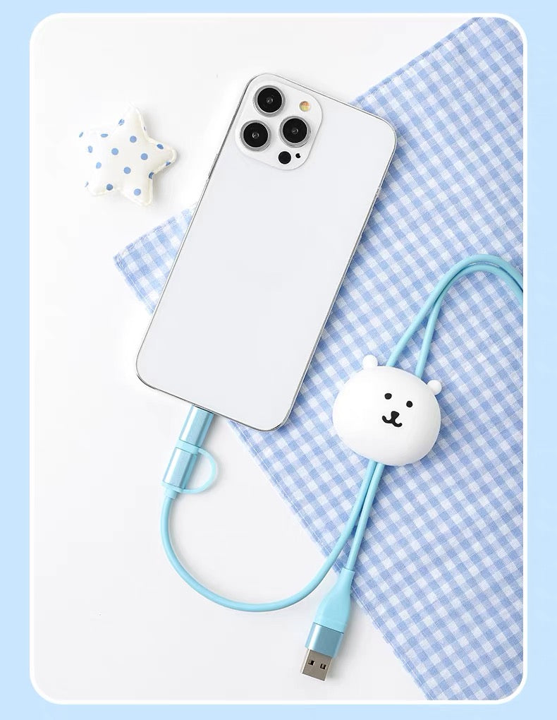 Miniso Joker Bear | 3A Fast Charging Type-C & Lightning Data Cable