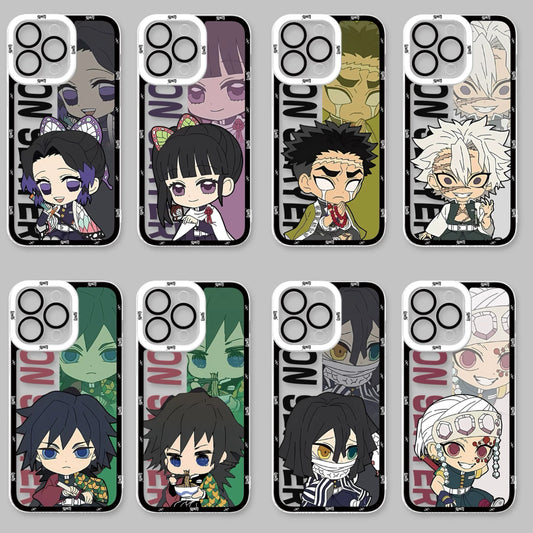 Japanese Anime Kimetsu no Yaiba Demon Slayer Cute Style | Kocho Shinobu Tsuyuri Kanao Himejima Gyoumei Sanemi Giyuu Tomioka Iguro Obanai Uzui Tengen - iPhone Case PLUS SE2 XS XR X 11 12 13 14 15 16 16e 17 17e Pro Promax 12mini 13mini