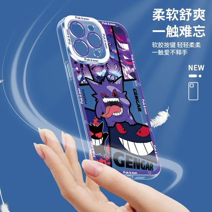 Japan Cartoon Pokemon Street Style | Pikachu Gengar Squirtle - iPhone Case PLUS SE2 XS XR X 11 12 13 14 15 16 16e 17 17e Pro Promax 12mini 13mini
