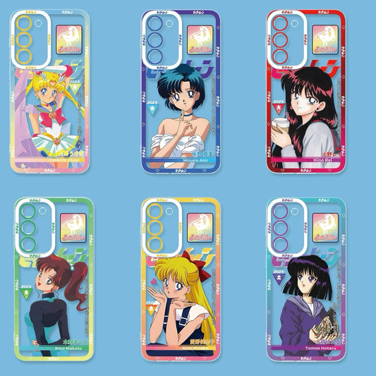 Japanese Cartoon Sailor Girl 90s Comic & Daily Dress | Sailor Moon Mercury Mars Jupiter Venus Saturn - Sailormoon Phone Case Samsung Galaxy S26 S25 S24 S23 S22 S21 FE Ultra Edge