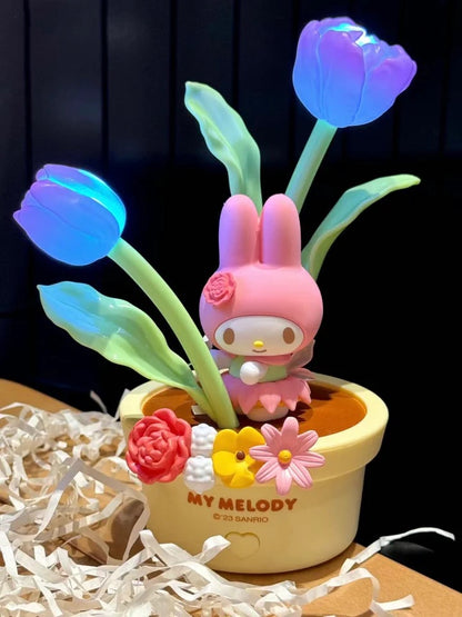 Sanrio with Friend Tulip Flower LED Night Light | My Melody Kuromi Cinnamoroll - Room Decoration