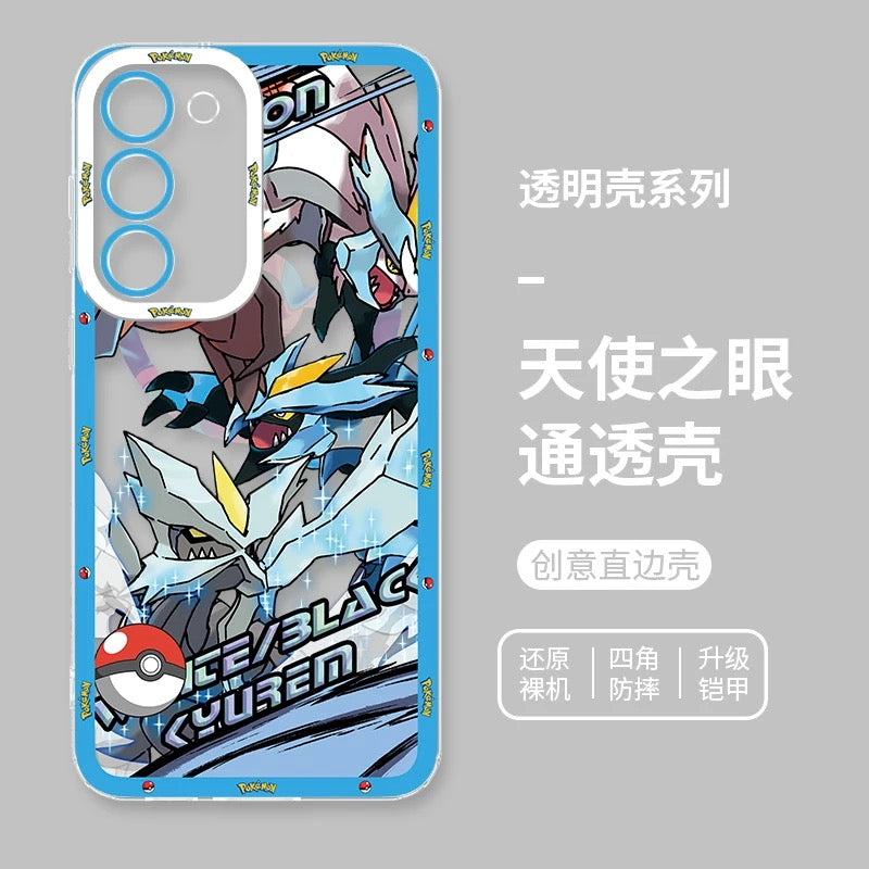 Japan Cartoon Pokemon Mega Evolution Anime | Dialga Kyurem Palkia Reshiram Zekrom - Phone Case Samsung Galaxy S26 S25 S24 S 23 S22 S21 FE Ultra Edge