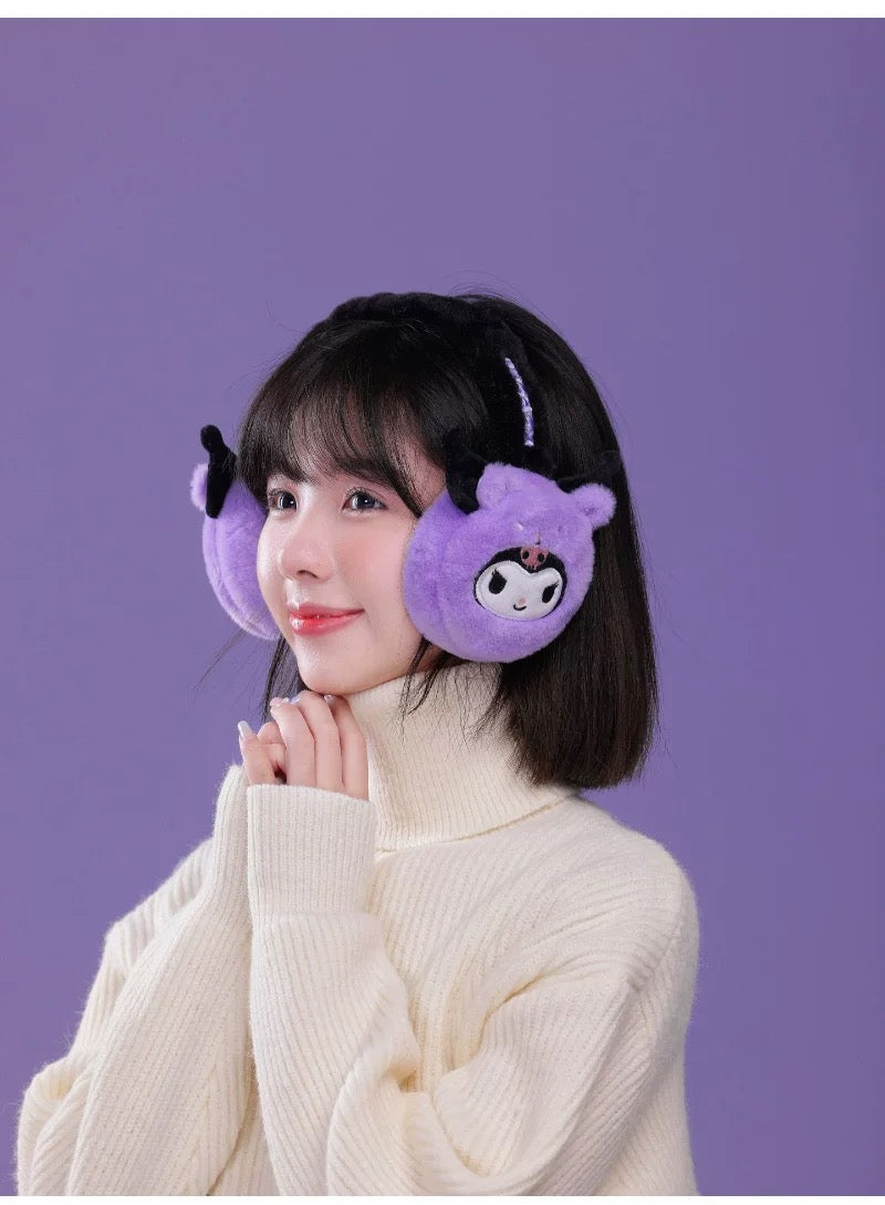 Sanrio Fluffy Earmuffs with Animals friends | My Melody Kuromi Cinnamoroll Pompompurin Pochacco - Headband and Hair Winter Accessory Outfits