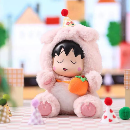 Chibi Maruko Chan Fluffy Animal Part 2 Series Vinyl Plush Doll | Bear Pig Lion Sheep Fox Elephant Dinosaur Lion Dance - Vinyl Face Plush Doll Figure Keychain Collectable Toys Mystery Blind Box KawaiiGiftLand