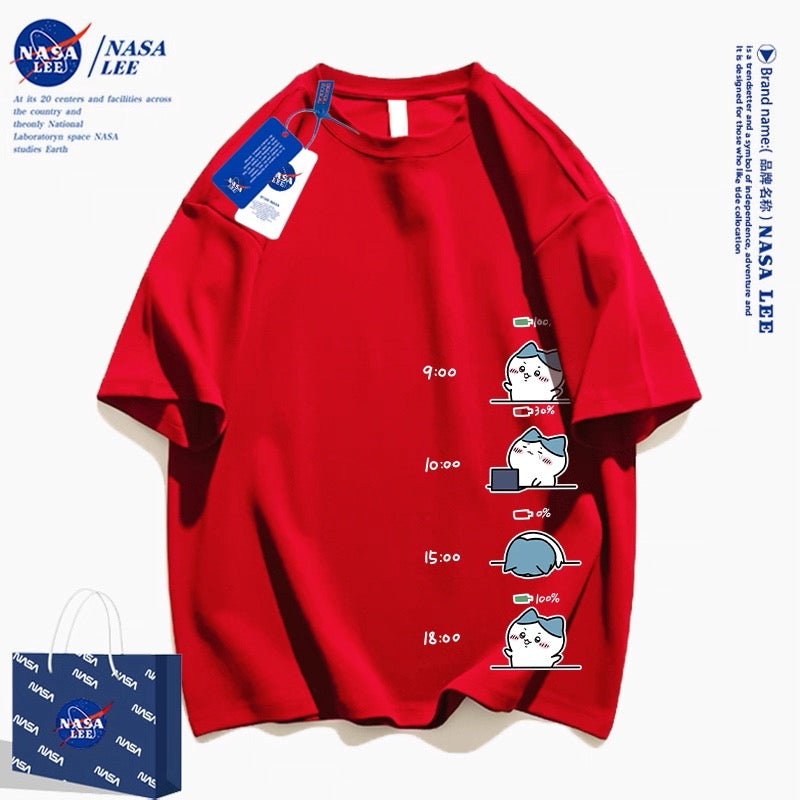Japanese Cartoon ChiiKawa Casual Style T-Shirt Series | Hachiware Working Time - Kawaii Fashion Items