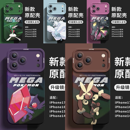 Japanese Cartoon Pokemon Silicone Case Mega Version | Gallade Altaria Mawile Sableye Lopunny - iPhone Case PLUS SE2 XS XR X 11 12 13 14 15 16 16e 17 17e Pro Promax 12mini 13mini