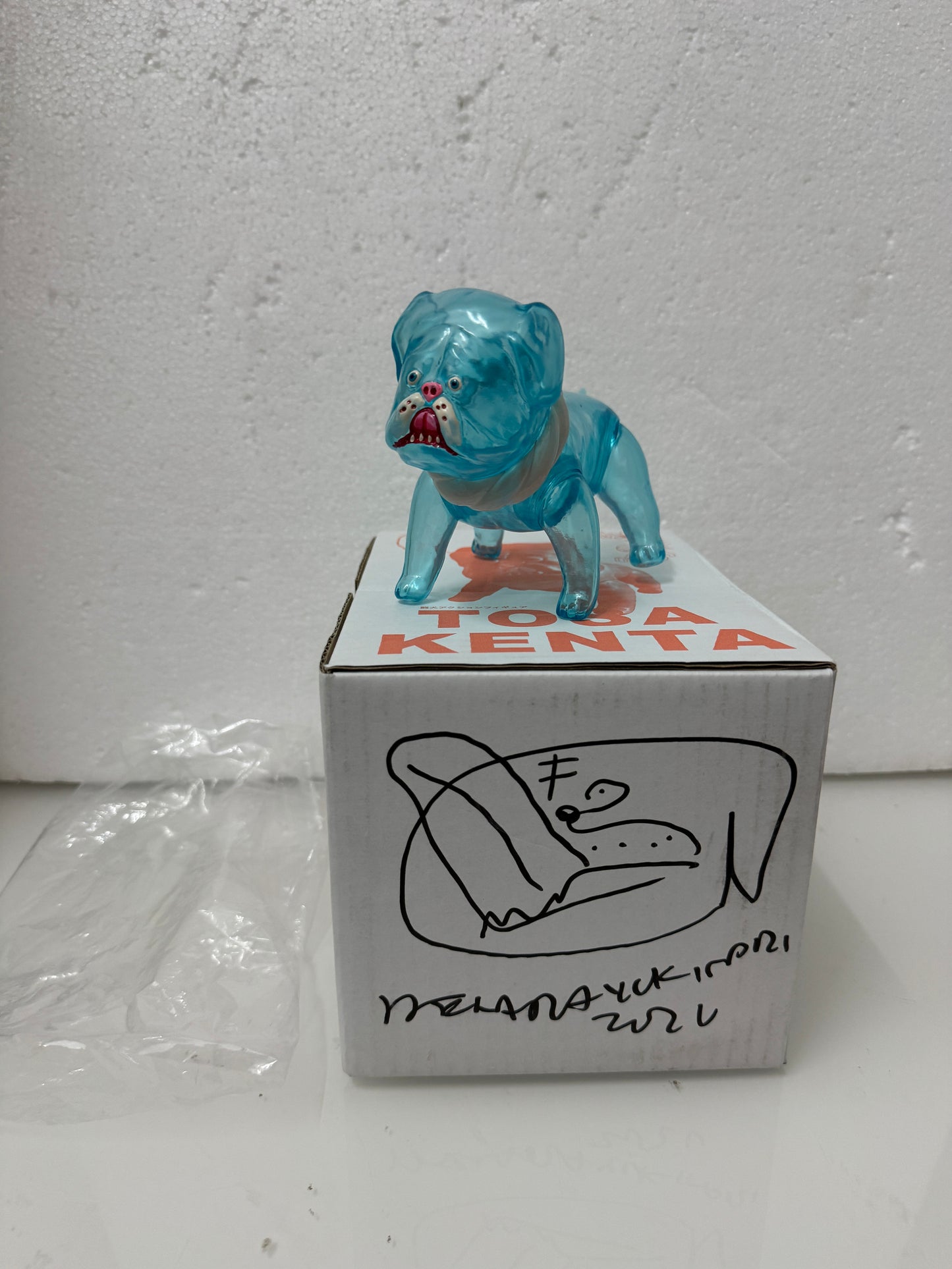 Japan Artist Dehara | Tosa Dog Inu Transparent Sky Blue Version - 50pcs Limited Worldwide Sofubi Figure Soft Vinyl Rare