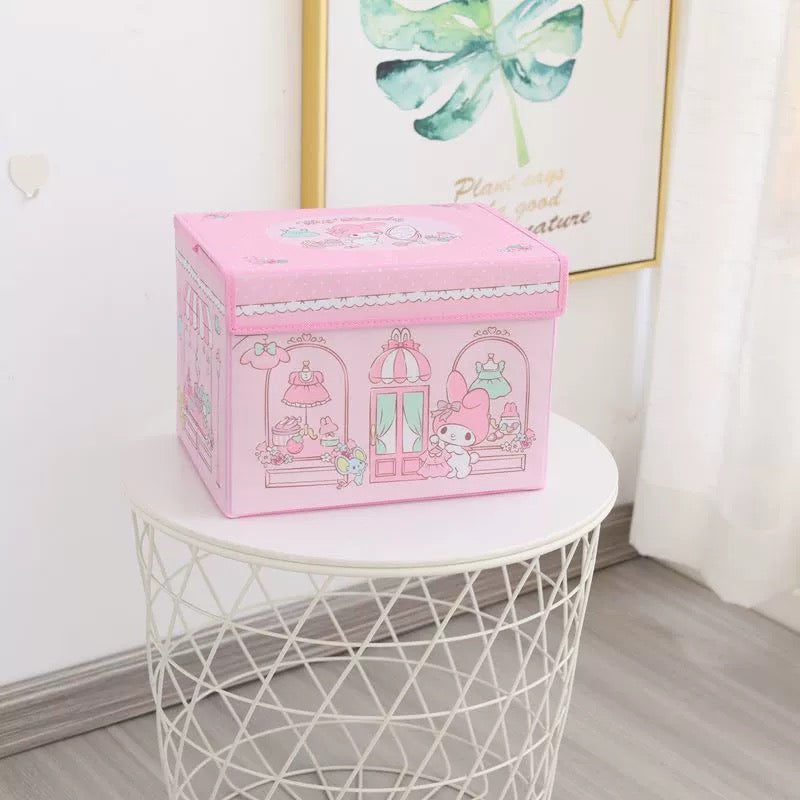 Japanese Cartoon Desert Food Shop Storage Box with Cover | Hello Kitty My Melody Kuromi Little Twin Stars Cinnamoroll Sanrio Friends - Bedroom Girl Gift