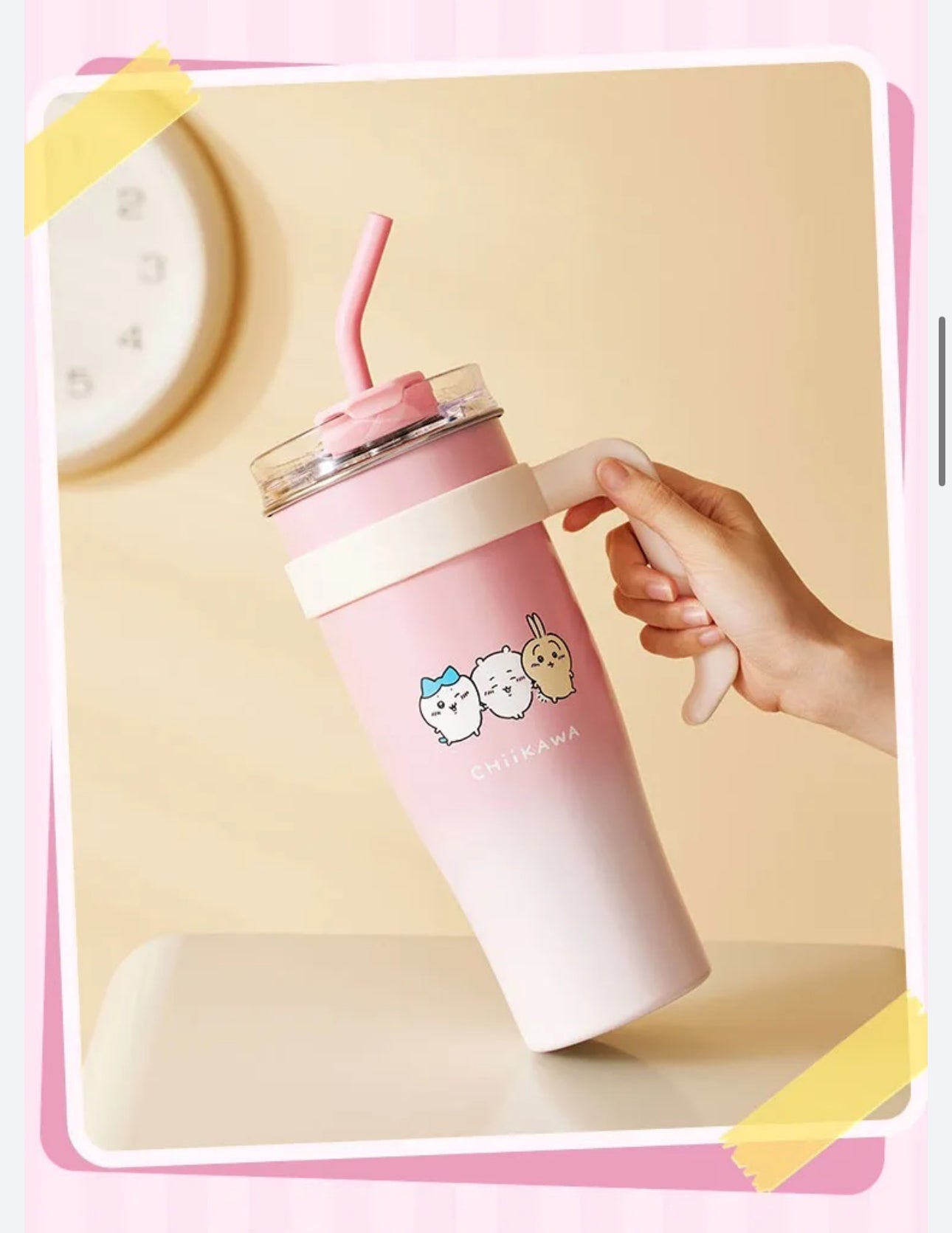 ChiiKawa X Miniso | Keep Cool Cup Tumbler with Straw - Kawaii Decoration Warm Cool Lovely Coffee Cup